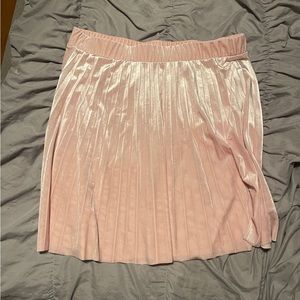 Pink Crushed Pleated Velvet Skirt Time and Tru